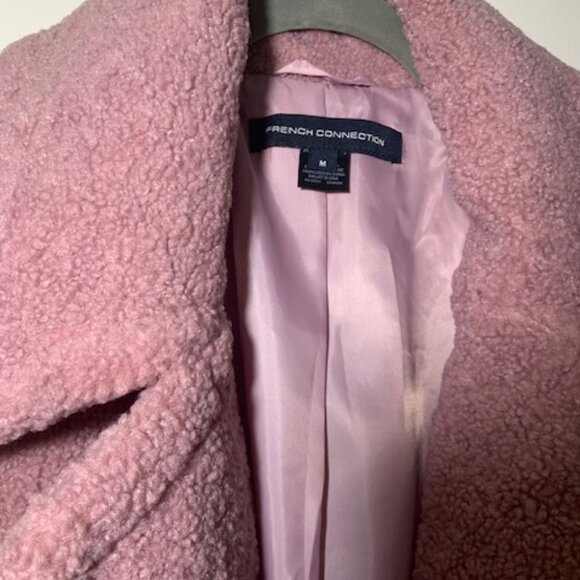 French Connection Women's Teddy Faux Fur Fuzzy Lined Dusty Shaggy Coat - Size M - Picture 3 of 7